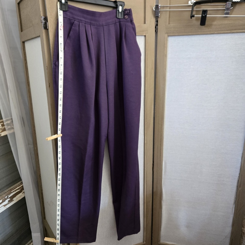 VTG 1990 Avon Fashions Made in USA Purple Pleated Slacks Pants